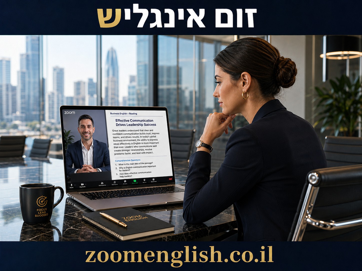  לימודים באינטרנט אנגלית פרטני בזום